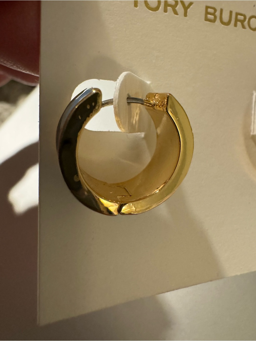 Tory Burch New Kira Color Logo Huggie Hoop Earrings - Picture 6 of 7